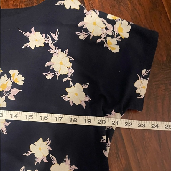J Jill Navy Floral Dress with pockets Large - Picture 10 of 10